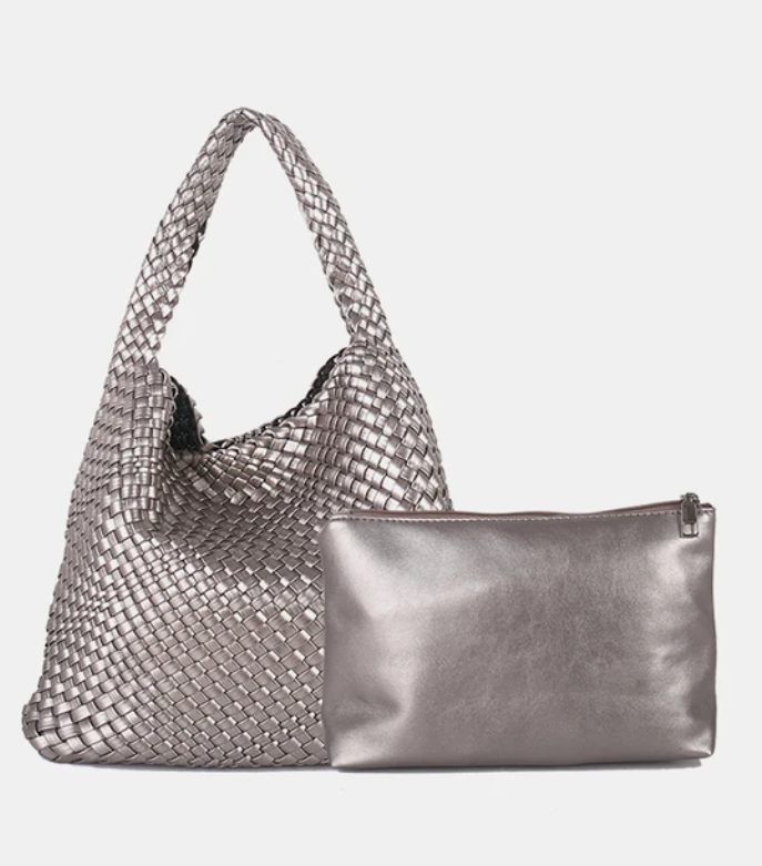 LIKEBAG Fashion Ladies Original Hand Woven Handbag PU Leather Woven Women Large Capacity Tote Bag With Small Bag 24Hr Smart